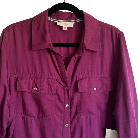 Nurture Purple Button-Down Tiered Dress Babydoll Size 1X NWT - Picture 2 of 11
